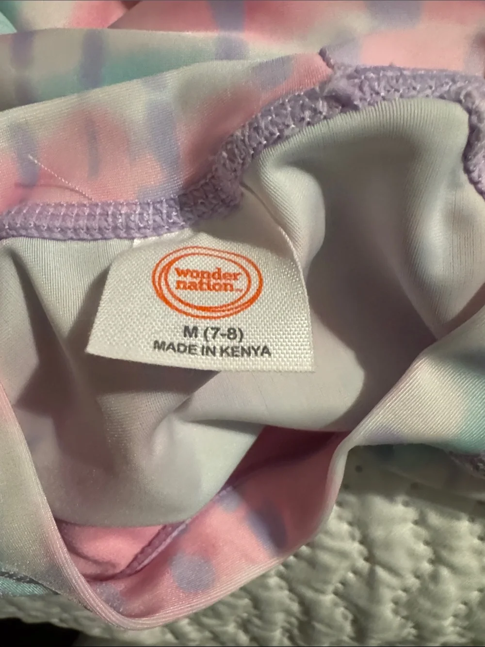 wonder nation Pastel Tie-Dye Long Sleeve Rash Guard Set - Pink, Aqua, Lavender